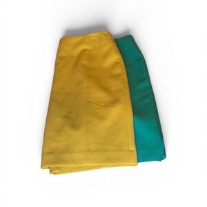 Halogen Yellow and Teal Pencil Skirt